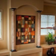 Spanish faux plaster and custom colored decorative columns